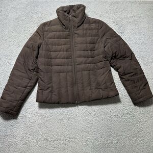 Kenneth Cole‎ Reaction Brown Down Puffer Jacket Women's Large Coat